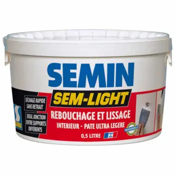 Enduit de rebouchage et lissage en pâte allégée _pot 0,5L