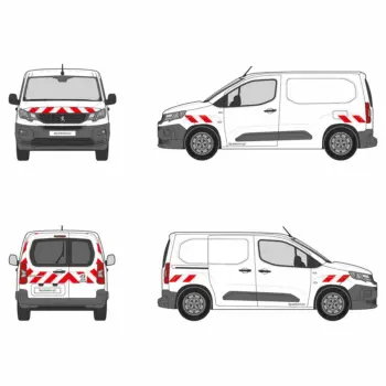 Kit bandes réfléchissantes Cl.A L1 VL PEUGEOT Partner 2018