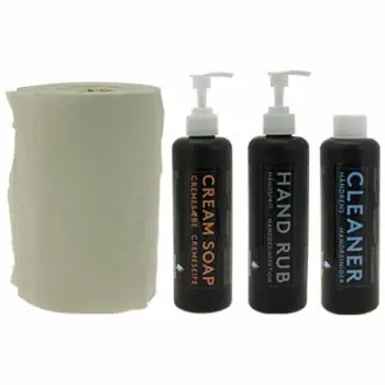 Recharges Opti'clean: savon+savon dégraiss.+gel hydro+essuie-mains