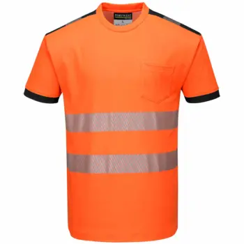 Tee-shirt haute visibilité 175g/m² MC Orange/Bleu marine Cl.2 T.XL