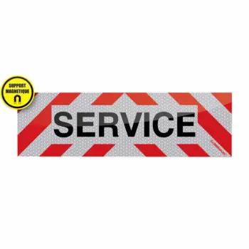Bandeau balisage VL ''service'' magnétique Cl.P 50x15cm T2S