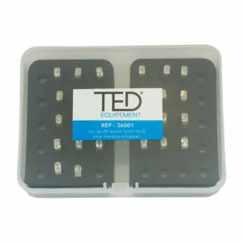 Jeu de 26 lettres 3mm (A-Z) pour marteau à frapper TED