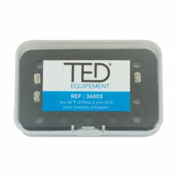 Jeu de 9 chiffres 3mm (0-8) pour marteau à frapper TED