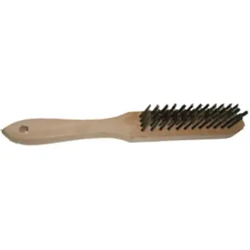 Brosse métallique avec manche 4 rangs acier