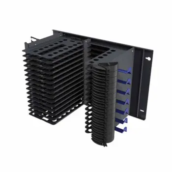 Chassis Lisa ouv gauche 7U 19'' 15 slots splicing/MTP noir H+S (85109