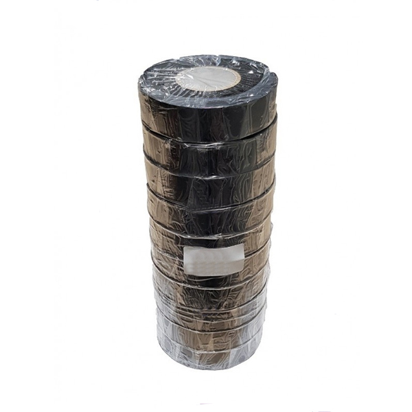 Lot de 10 rubans isolants adhésifs Noirs PVC 19 mm x 20 m