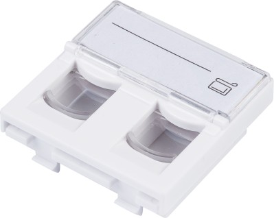 Plastron 45x45 RJ45 Nu pour 2 embases UPTEC RJ45, blanc - EOL