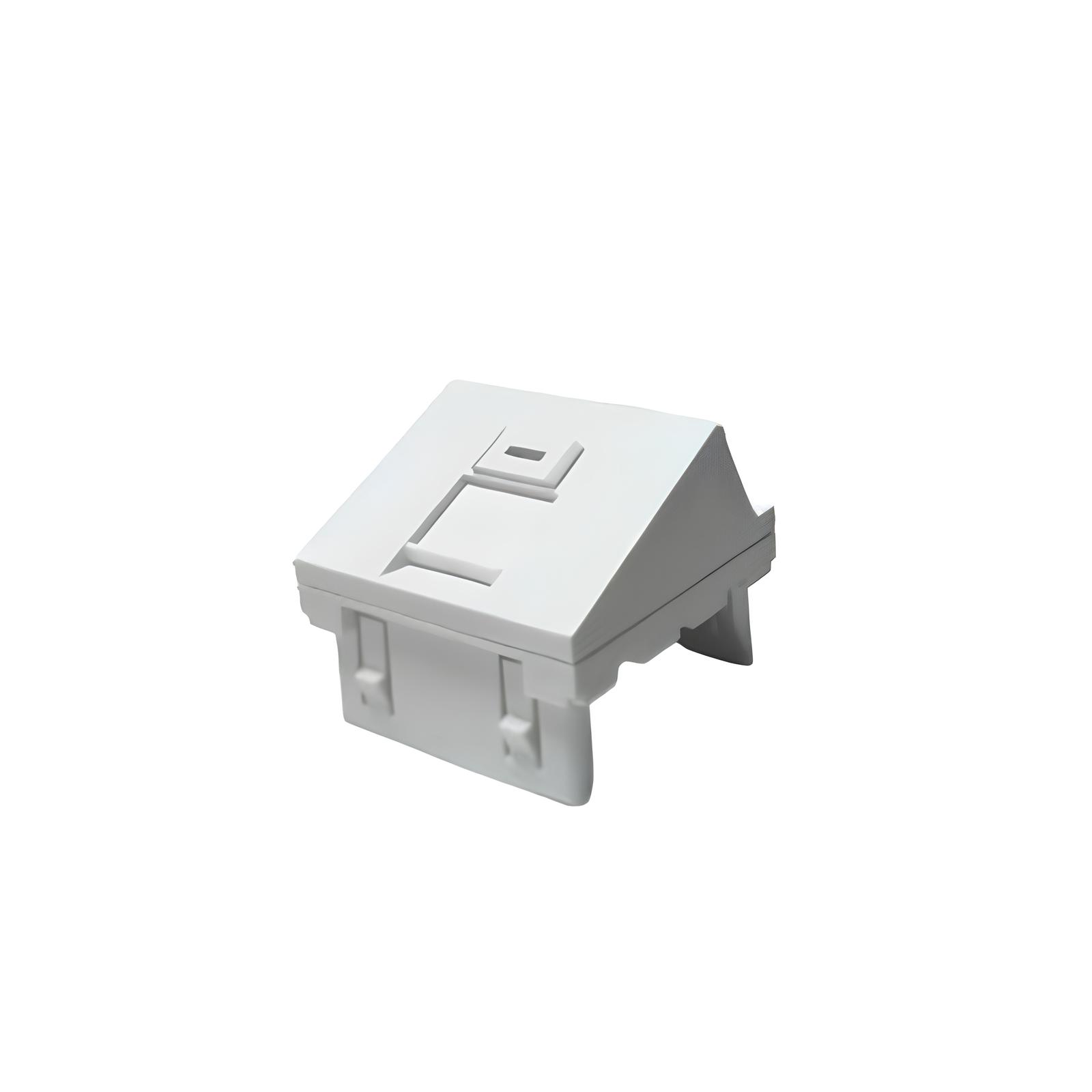 HSD - Plastron incliné 45x45 RJ45 45° 1 port avec volet - blanc
