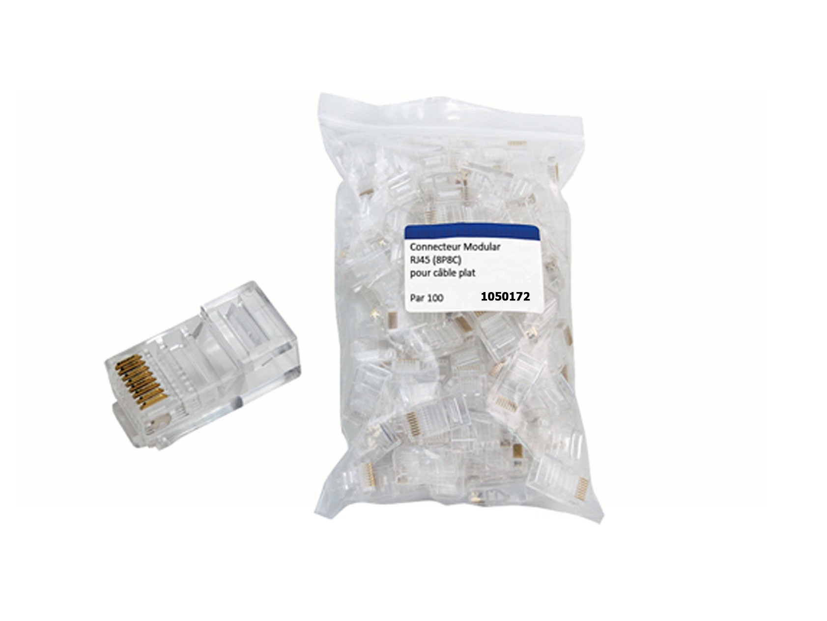 Connecteur RJ45 UTP câble plat - Paquet de 10