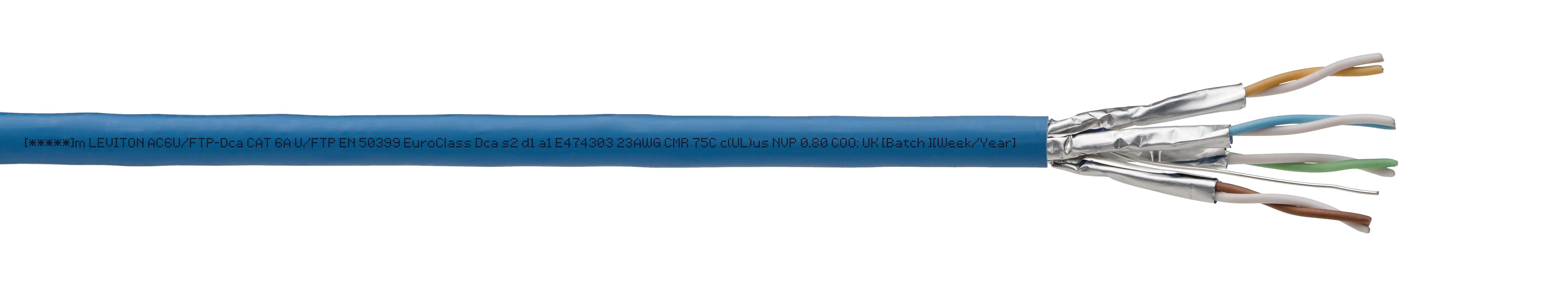 LEVITON - Câble Cat6a UFTP 4P - Dca - Bleu - Touret 1000m