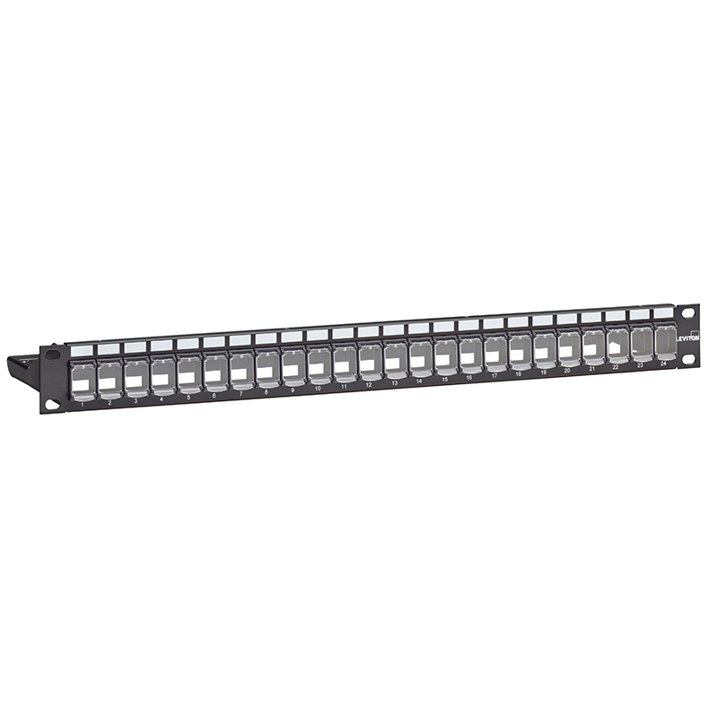 LEVITON - MMCPNLX24SIJ2DCI - Panneau brassage 24P 1U volet couleur