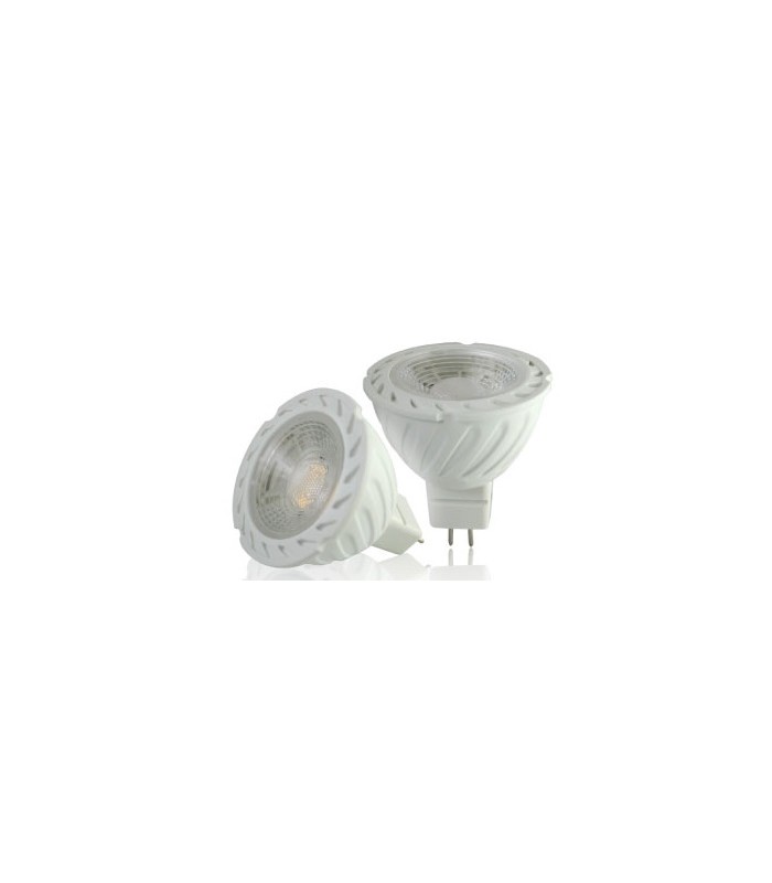 Lampe LED PROLAMP COB 7W Gu5.3 3000°K 38° Corps plastique blanc EOL