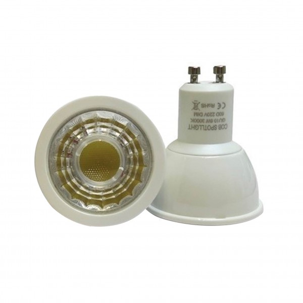 Lampe PROLAMP®SUPER LED-Gu10-COB 6W-4000°K-38°-Plastique-510Lm-Dimmab
