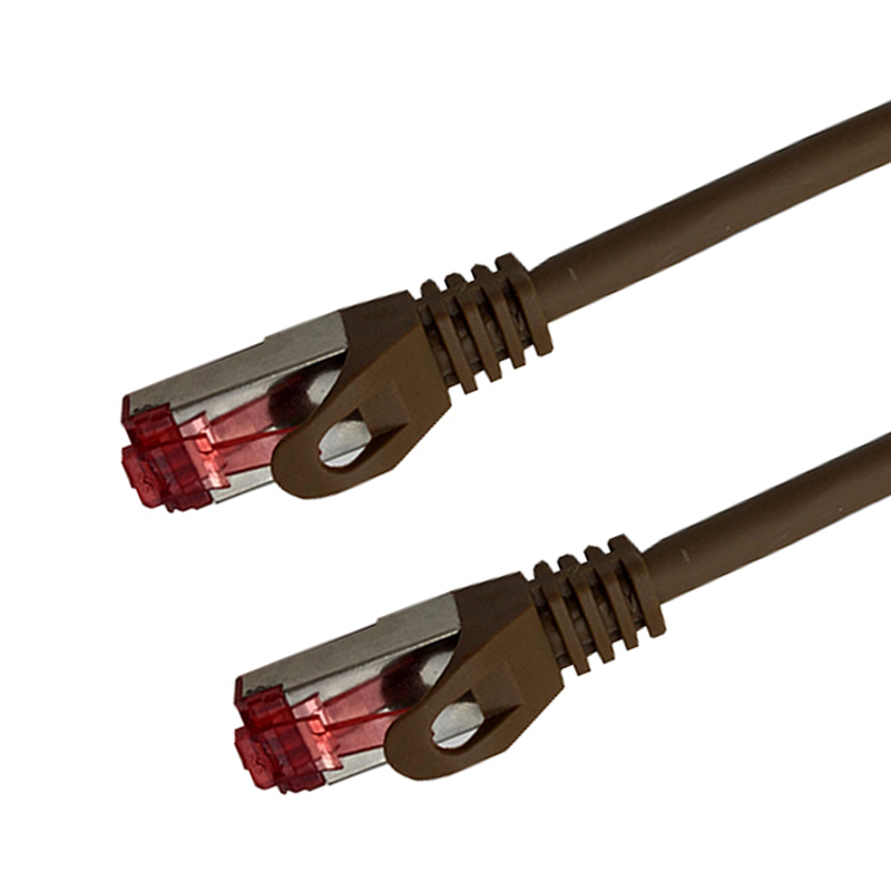 Cat 6a SSTP LSOH MARRON Snagless avec fiche de test – 0.50m - NPR