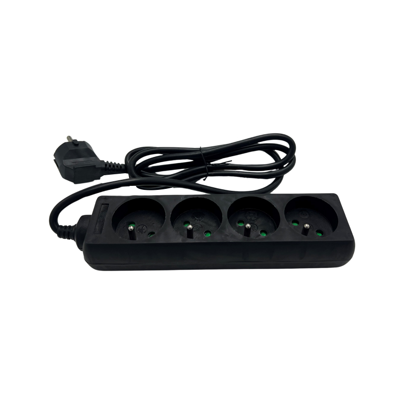 UPTEC - Multiprise 2P+T 4 prises - 1.5m - Noir