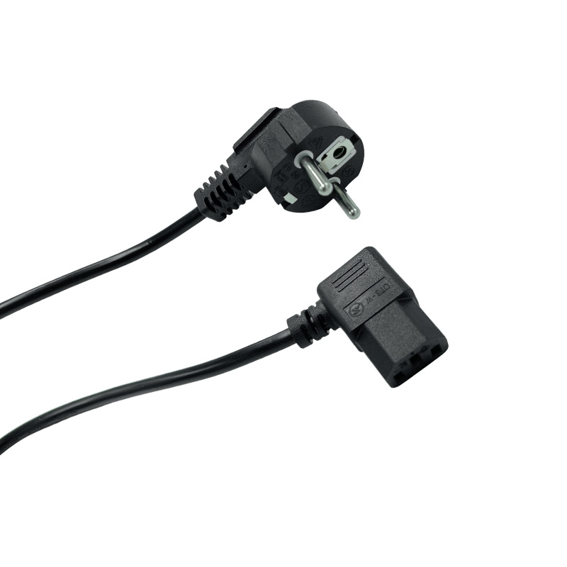 Cordon secteur 2P+T coudé / C13 coudé - 3x1mm² - 1m - NPR