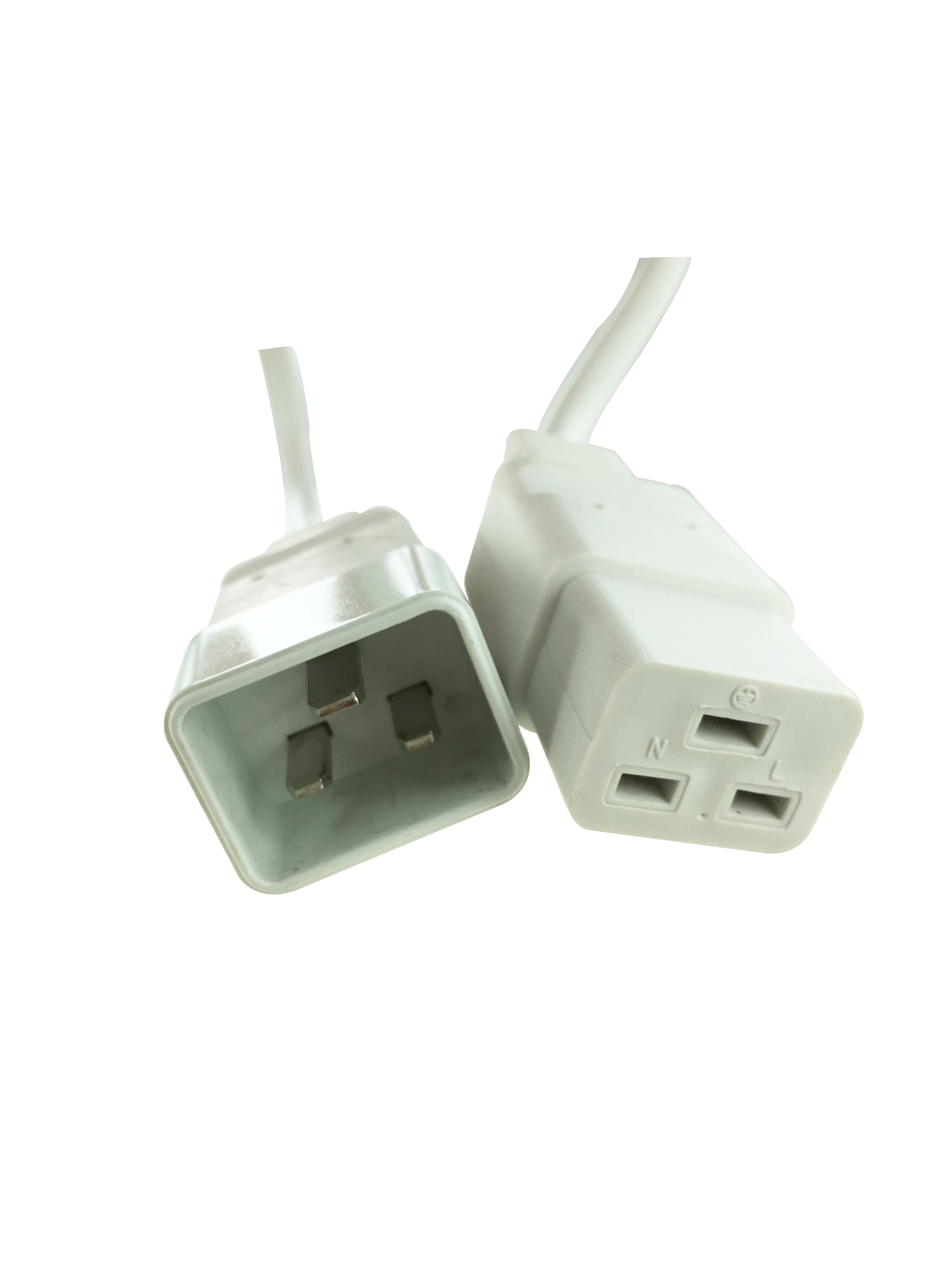 Rallonge secteur PC C19 / C20 Blanc - 0.50m -NPR