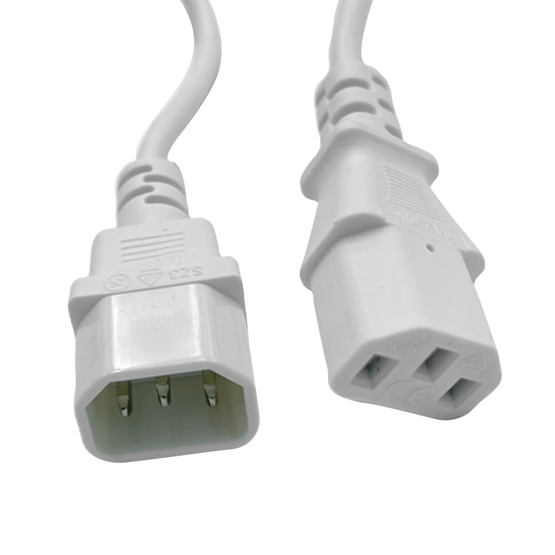 Rallonge secteur PC C13 / C14 Blanc - 0.50m - NPR