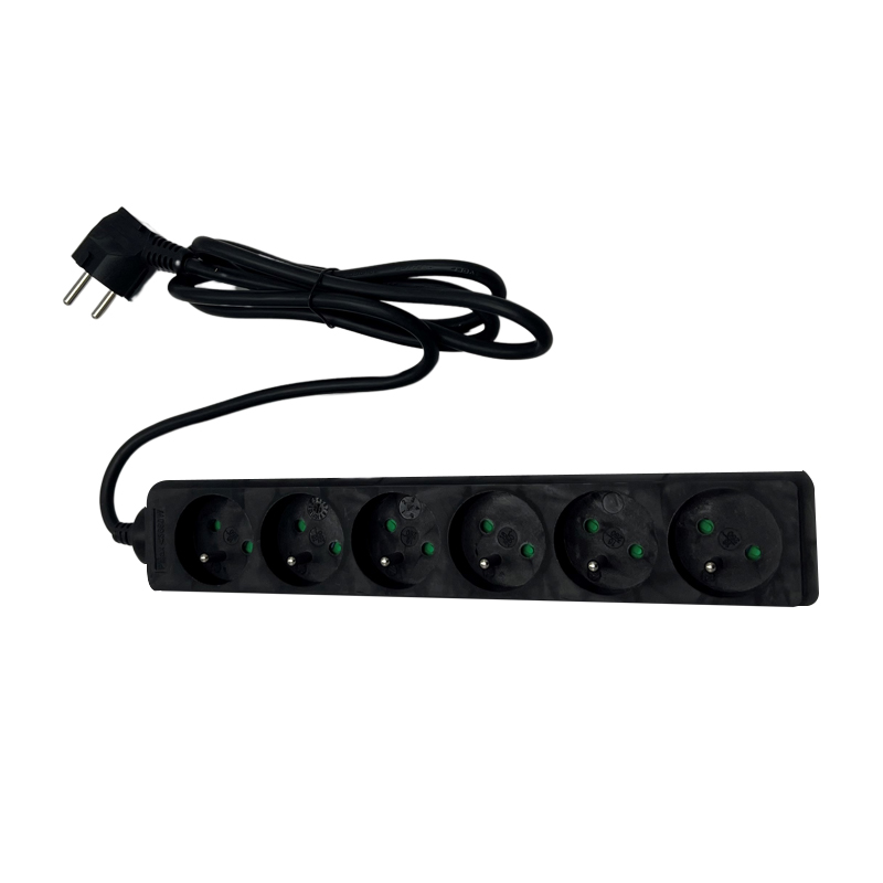 UPTEC - Multiprise 2P+T 6 prises - 1.5m - Noir