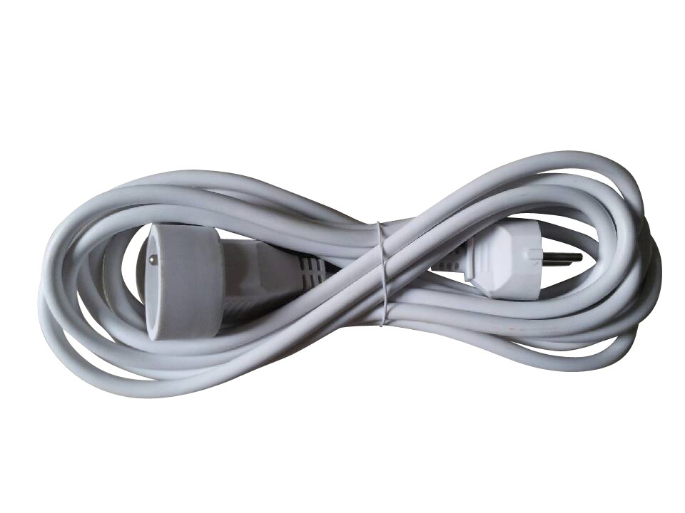 Rallonge secteur 2P+T Mâle/Femelle - Droit/Droit - Blanc - 1.50m -NPR