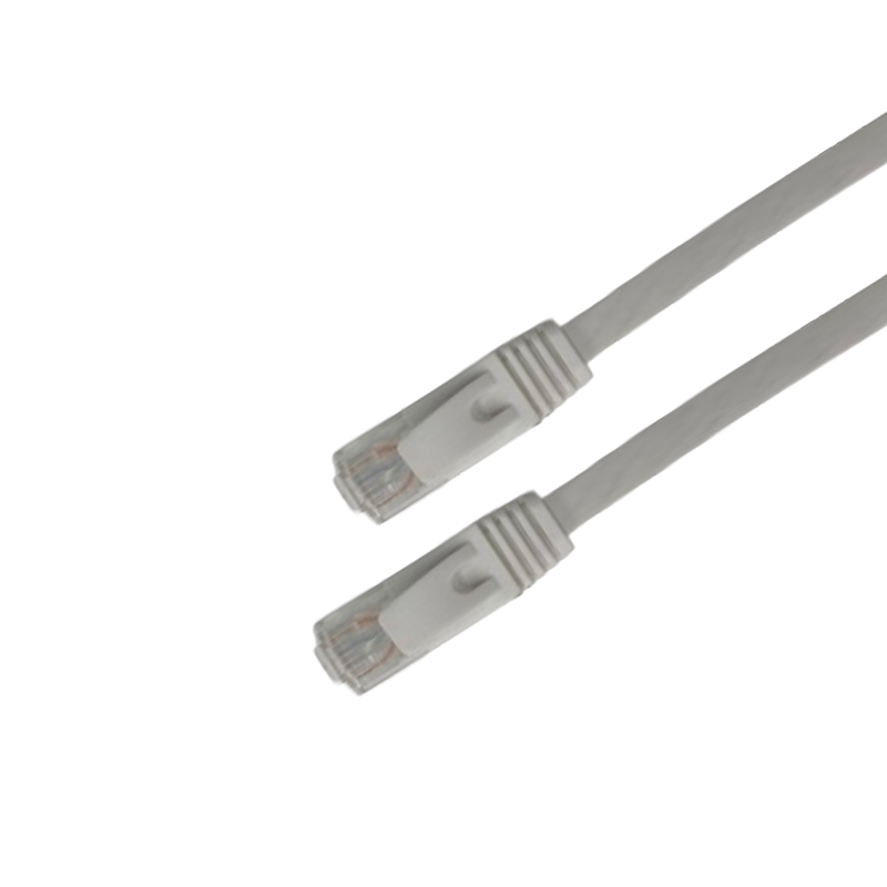 Cordon plat RJ45 Cat 6a UTP LSZH Blanc AWG32 - 0.50m