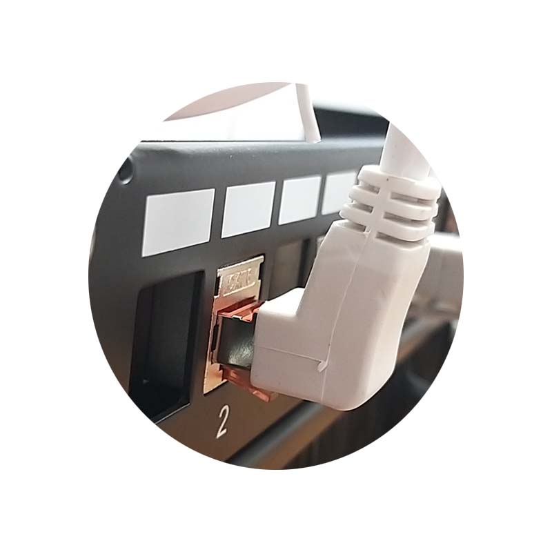 Cordon coudé RJ45 Cat 6a S/FTP LSZH Blanc AWG27 - 0.50m - NPR