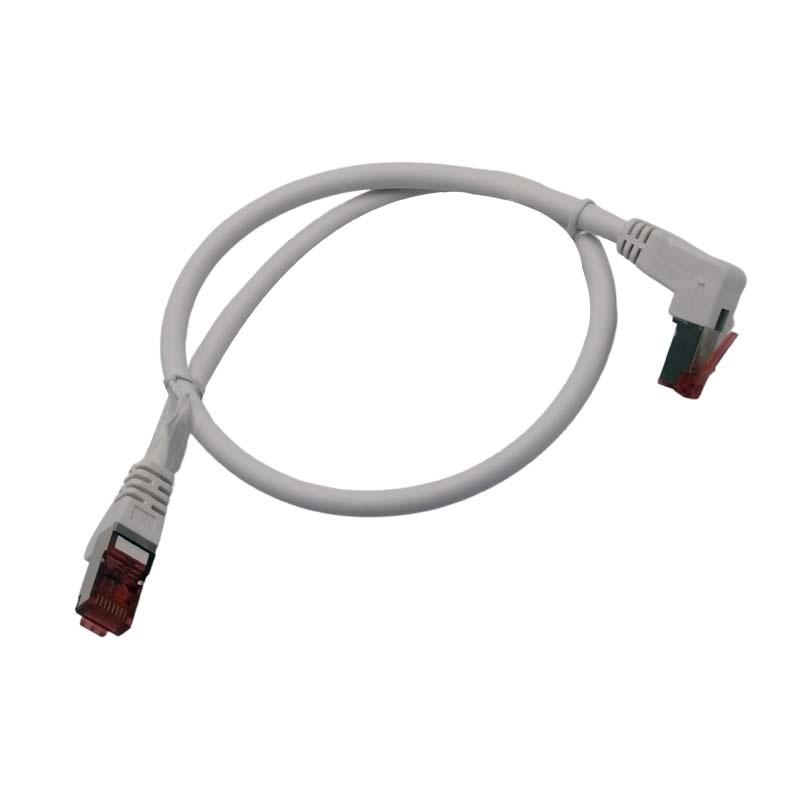 Cordon coudé RJ45 Cat 6a S/FTP LSZH Blanc AWG27 - 2m - NPR