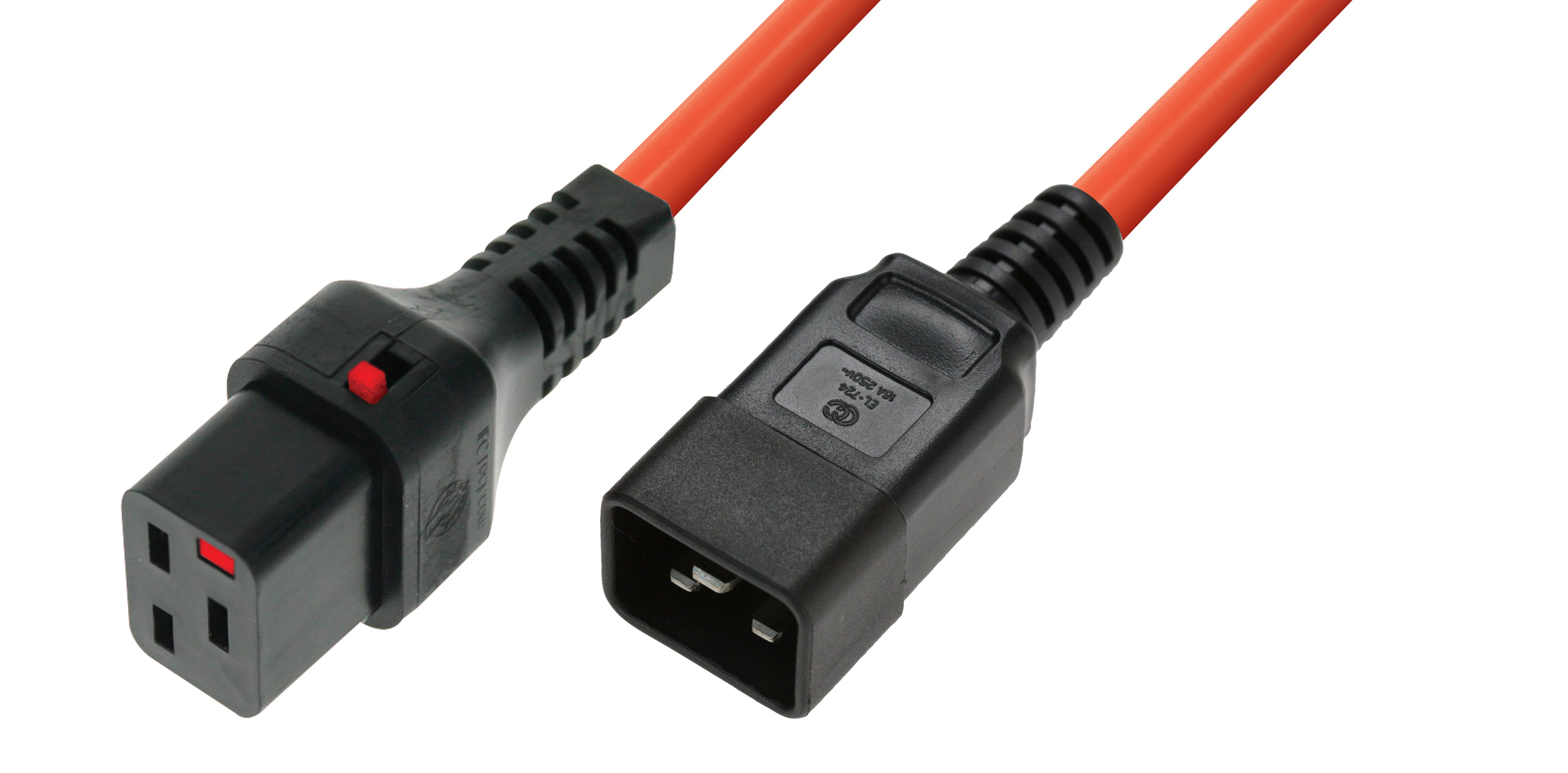IEC Lock - Rallonge secteur C19/C20 - 2m Orange - NPR