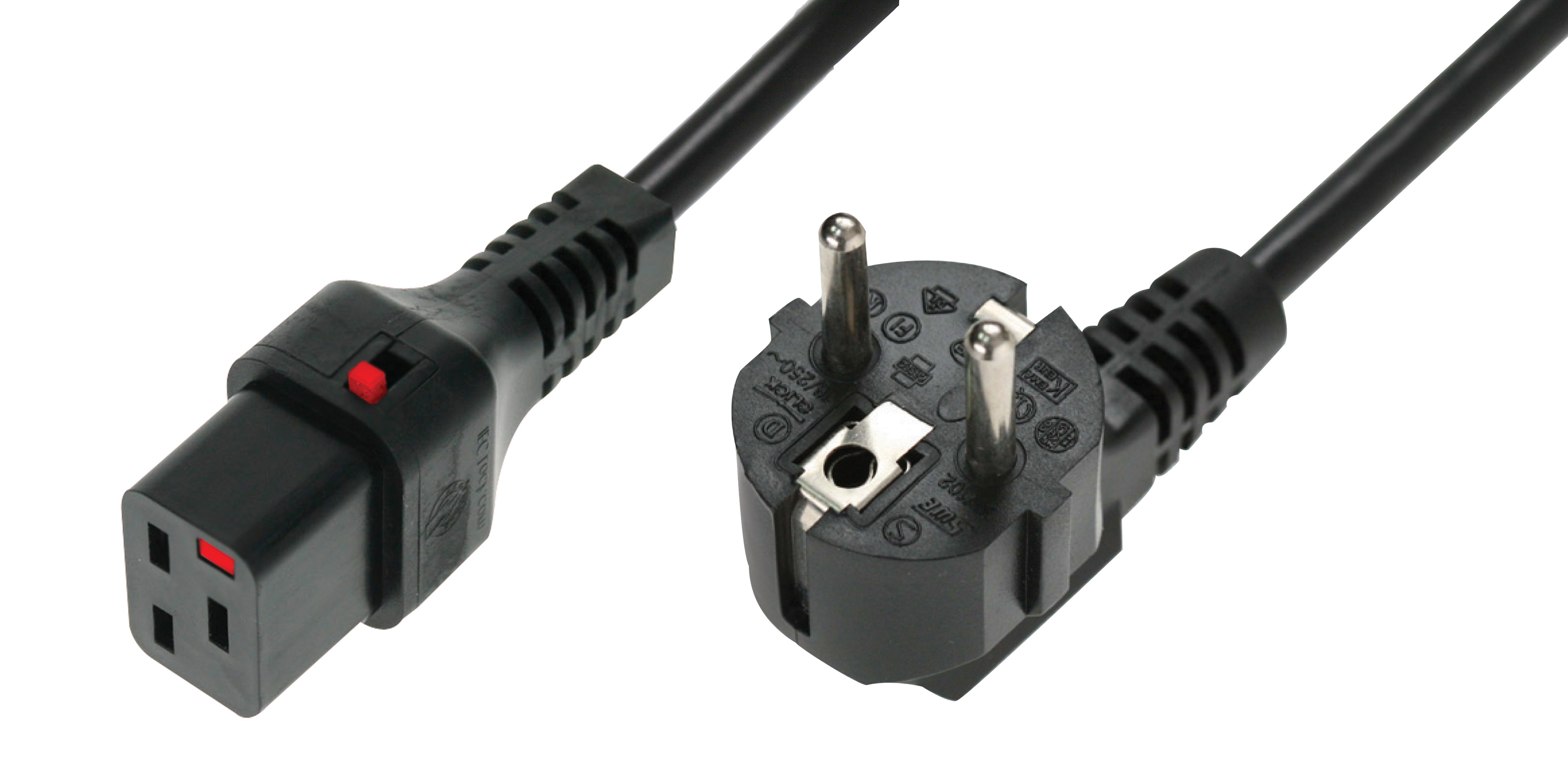 IEC Lock - Cordon secteur 2P+T FR / C19 - 2m Noir