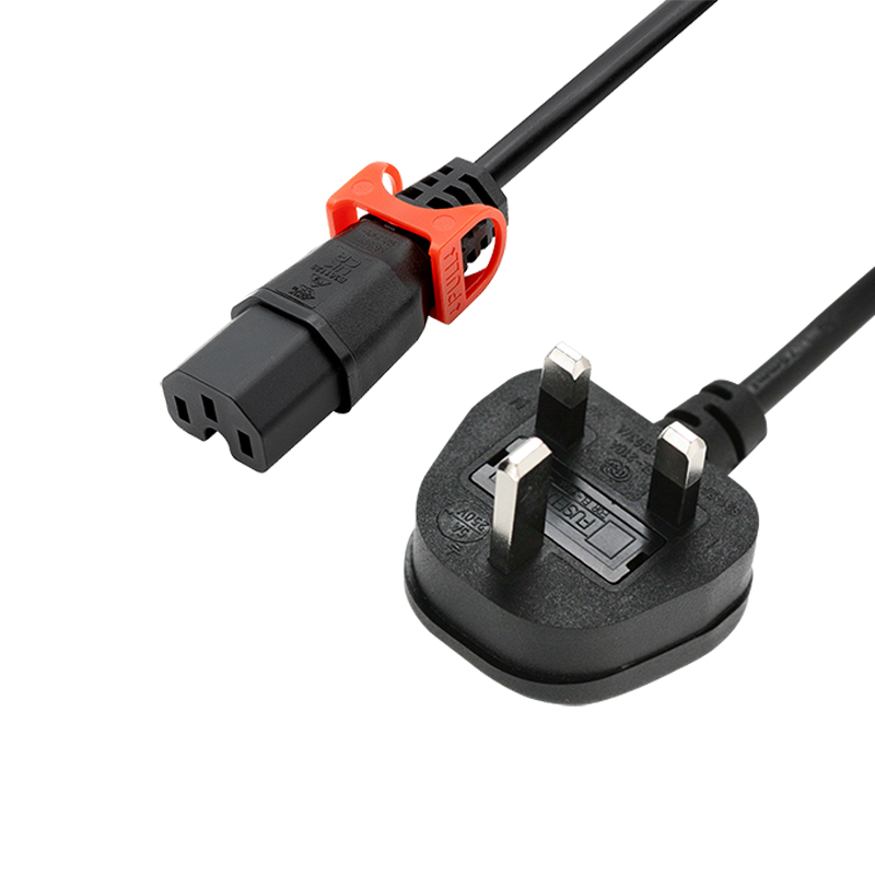 IEC Lock - Cordon secteur 2P+T UK / C15 - 2m Noir