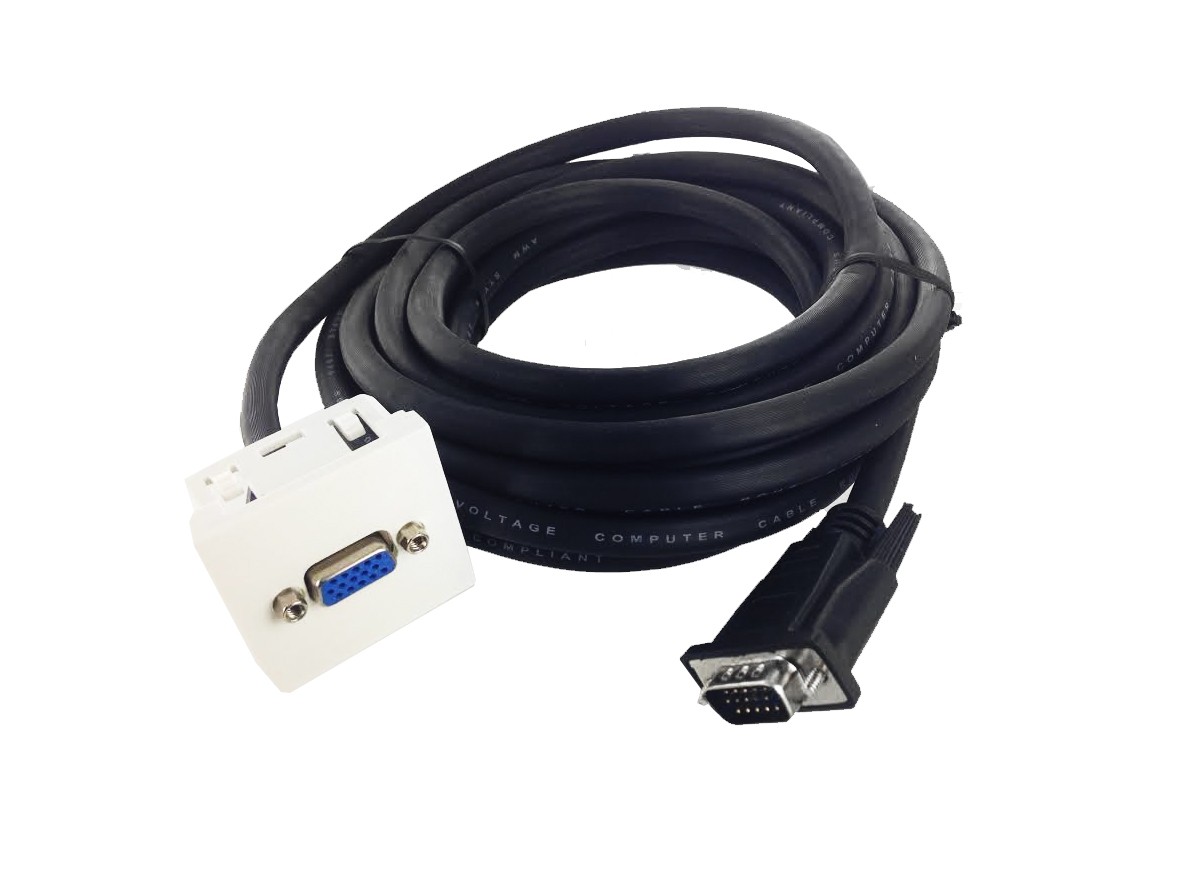 Plastron 45x45 HD15 F vers câble HD15 M - AWG28 - 15m - NPR