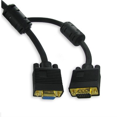 Rallonge SVGA OR avec ferrites M/F - 3 coax - AWG28 - 15m - EOL