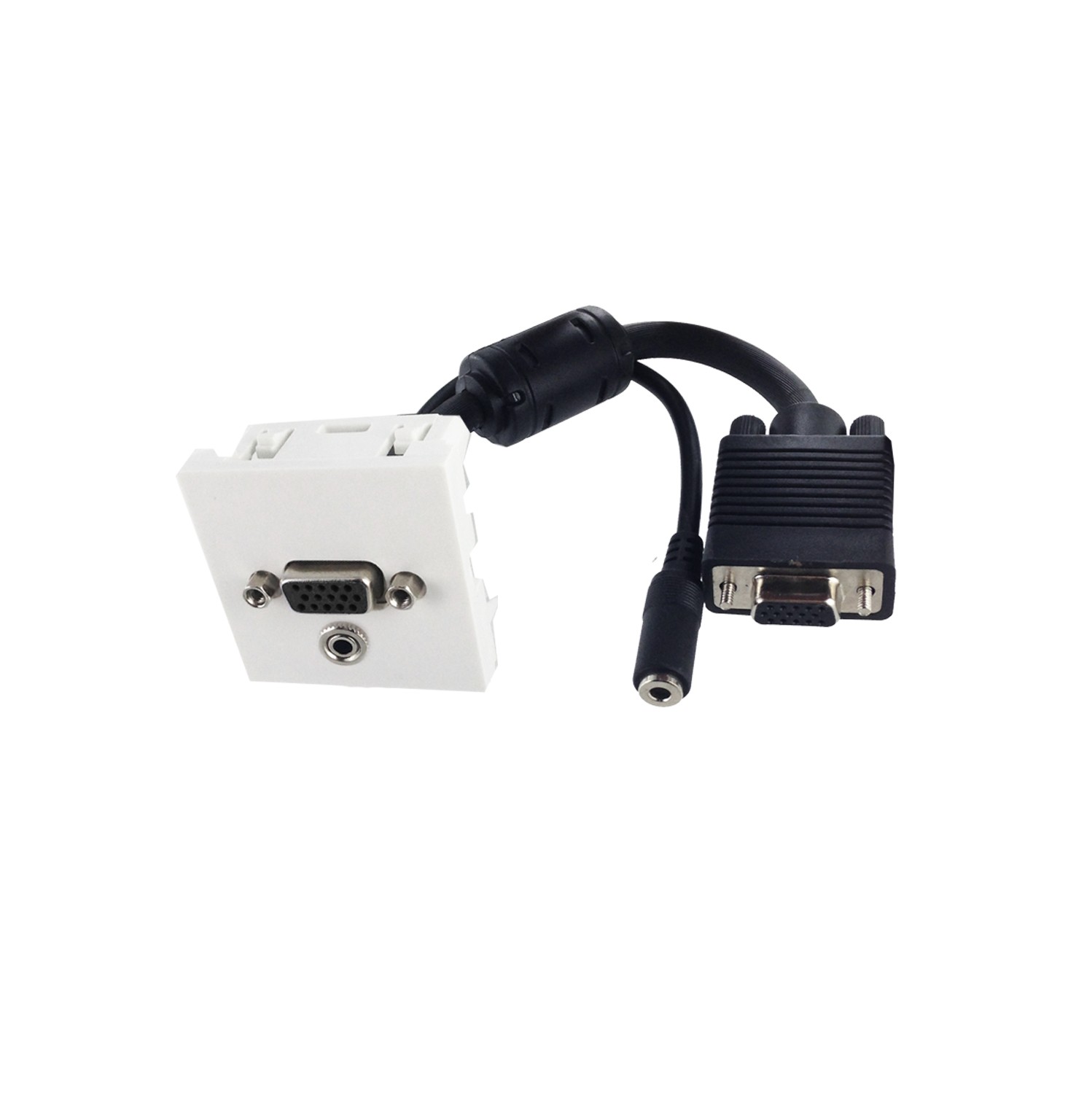 Plastron 45x45 HD15 F/F + Jack 3.5 stéréo F/F - AWG28 - 0.20m