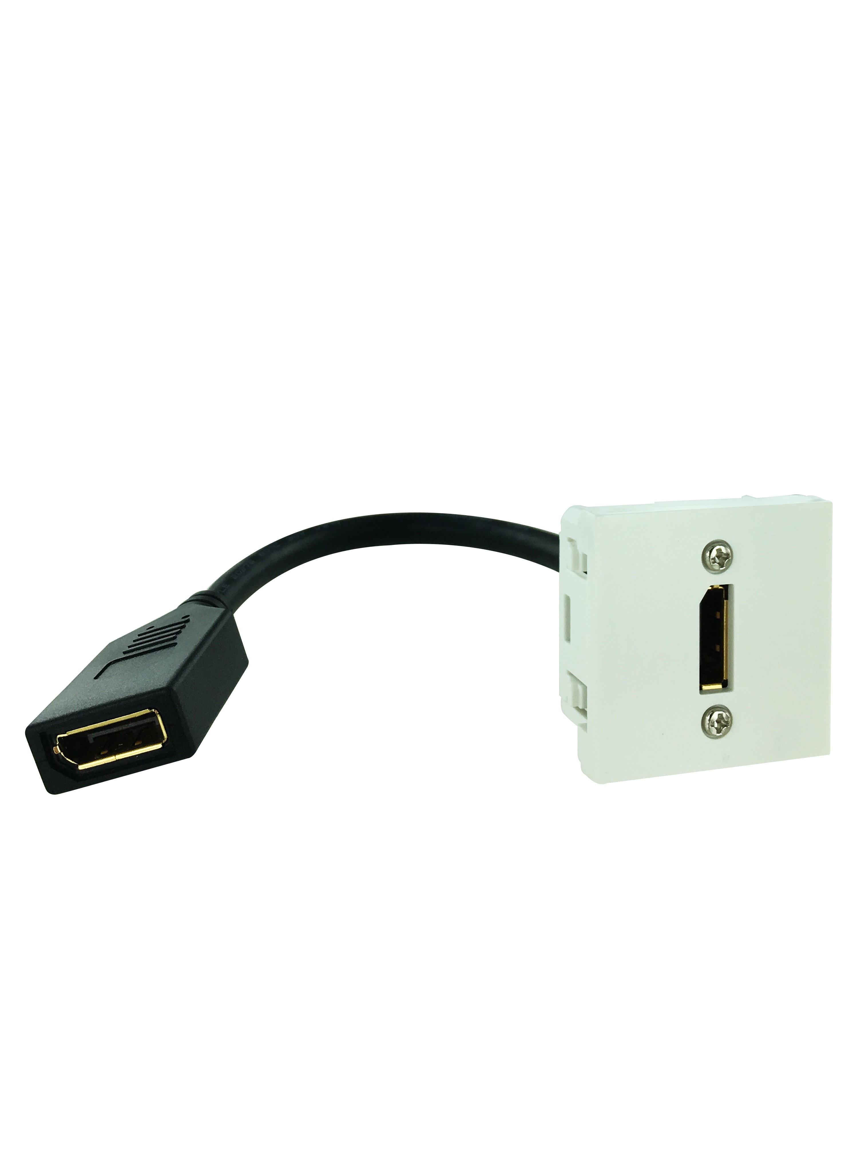 Plastron 45x45 DisplayPort 1.2 F-F - AWG28 - 0.20m - NPR