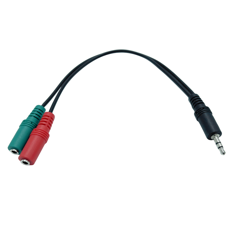 Cordon Y audio 2 Jack 3.5mm F (micro+casque) Jack 3.5mm M - 0.3m NPR