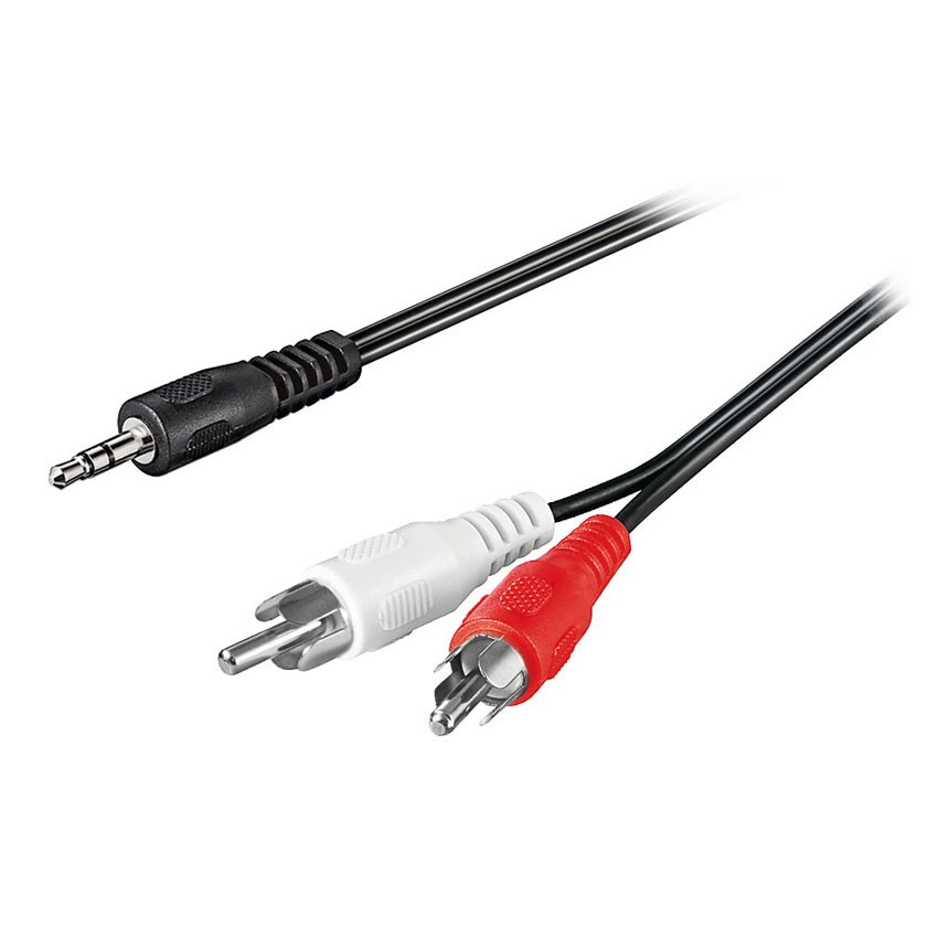 Cordon audio stéréo Jack 3.5 M / 2 x RCA M - 15m - blindé
