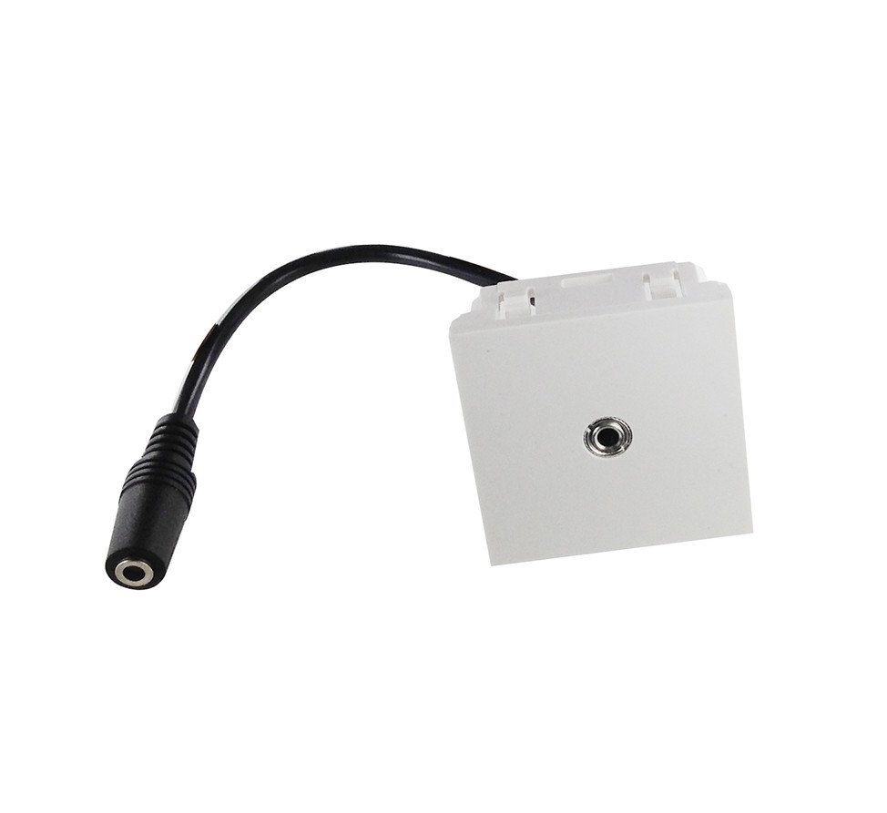 Plastron 45x45 Audio Jack 3.5mm F/F - AWG28 - 0.20m - NPR