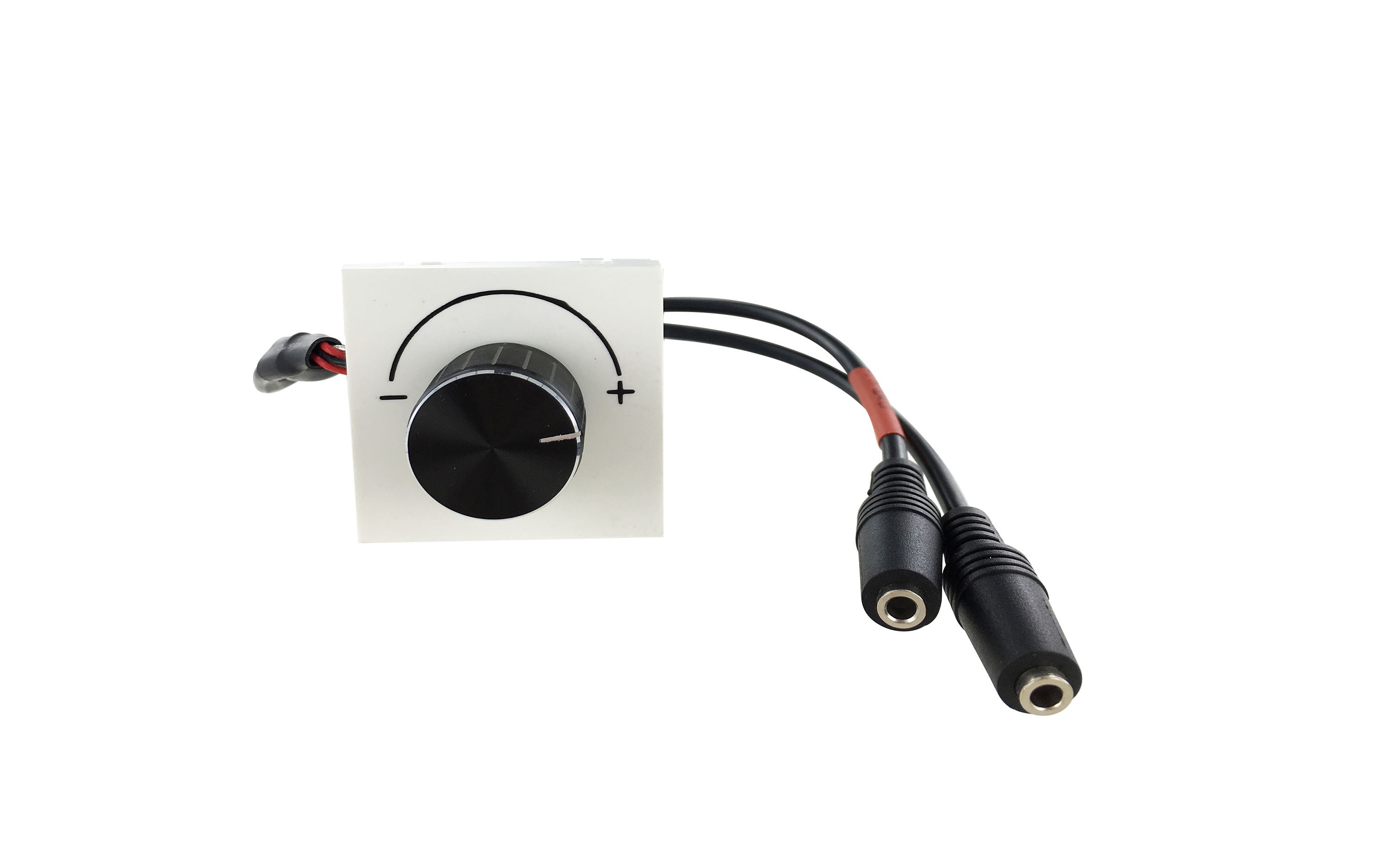 Plastron 45x45 Réglage volume audio 2x Jack 3.5mm F/F-AWG28-0.2m NPR