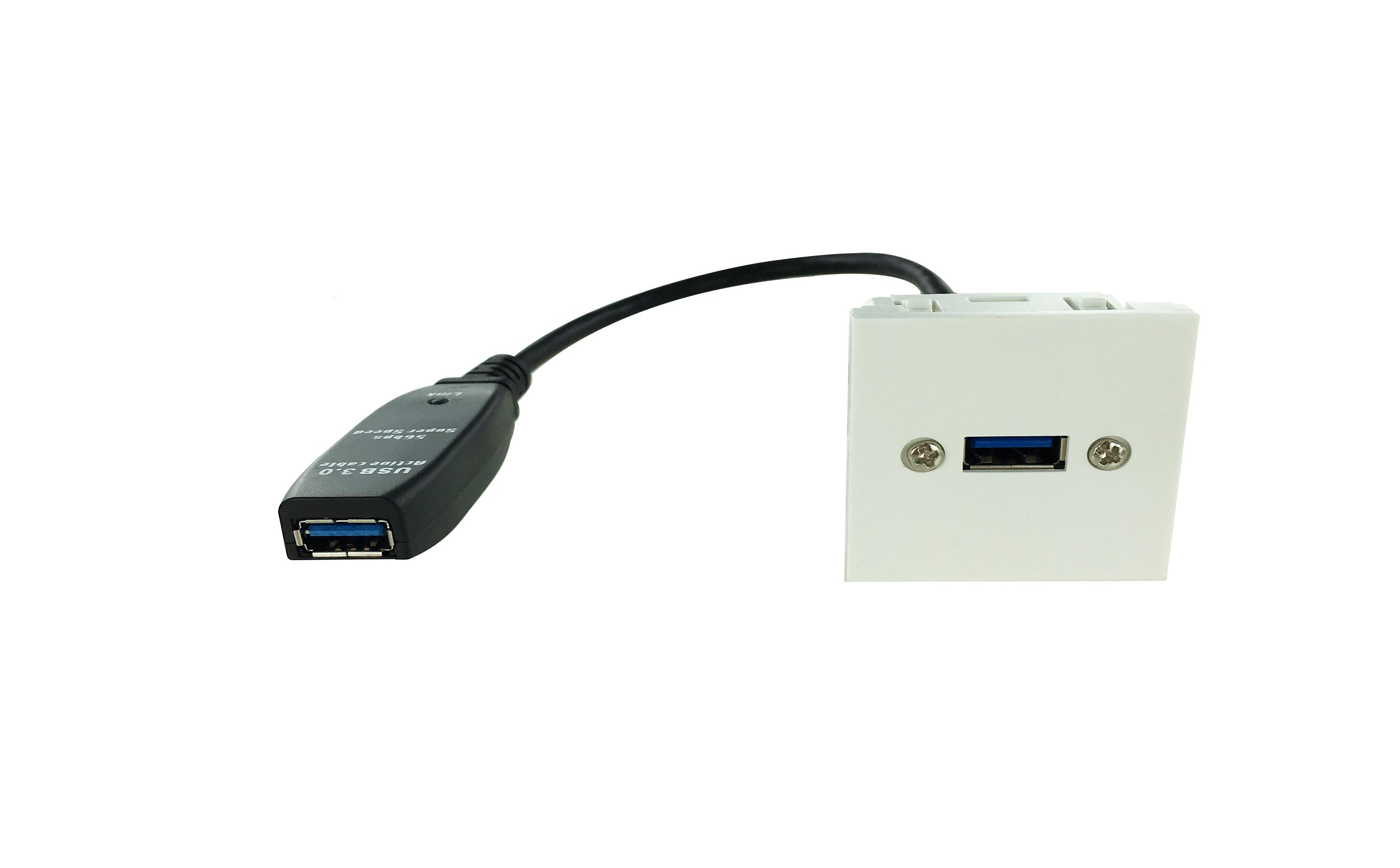 Plastron 45x45 USB3.0 A F vers F - 0.20m avec amplificateur - NPR