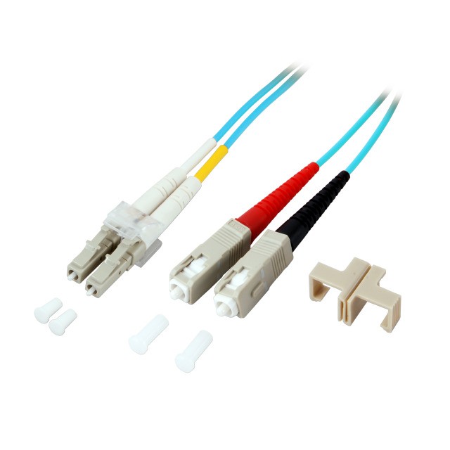 Cordon FO Duplex multimode 50/125 SC / LC - OM3 - 25m