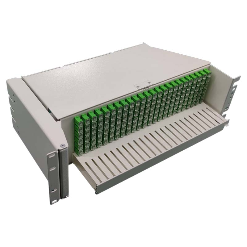 HsD - Tiroir optique rotatif en métal 4U - 144T x SC APC + pigtails