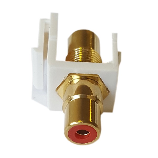 Keystone plastique blanc RCA rouge F/F