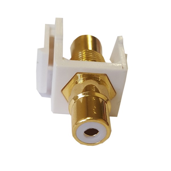 Keystone plastique blanc RCA blanc F/F