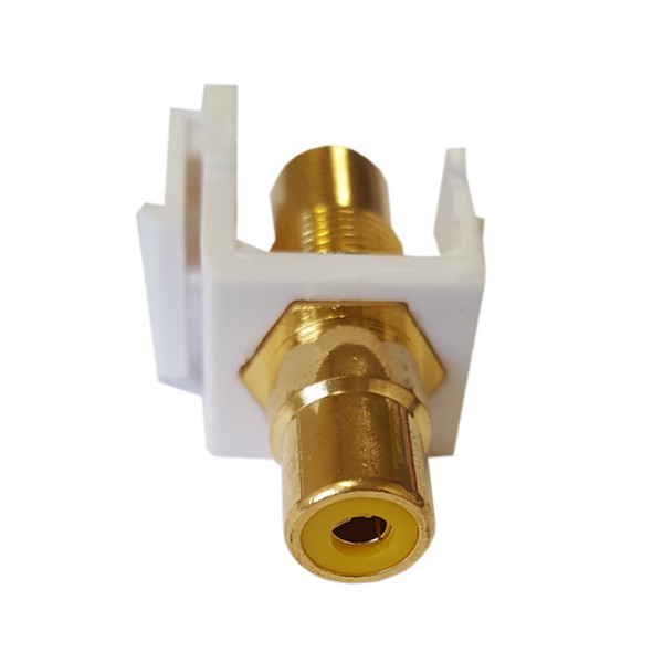 Keystone plastique blanc RCA jaune F/F