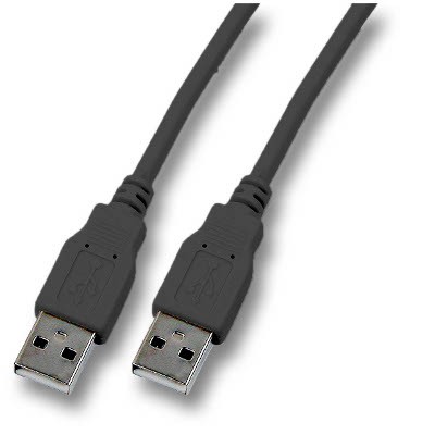 Cordon USB 2.0 A-A M / M Noir - 1m