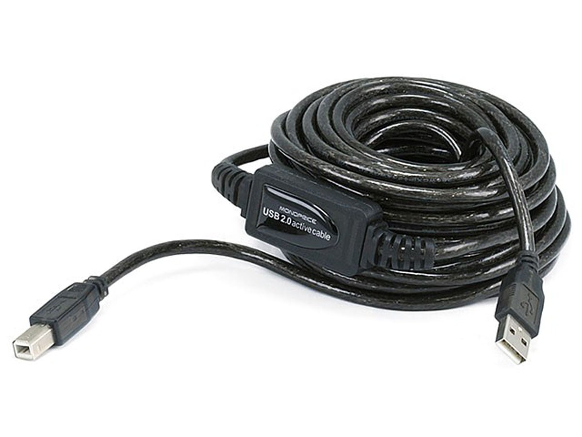 Cordon USB 2.0 A-B M/M amplifié - 10m - 2090660 • Neklan