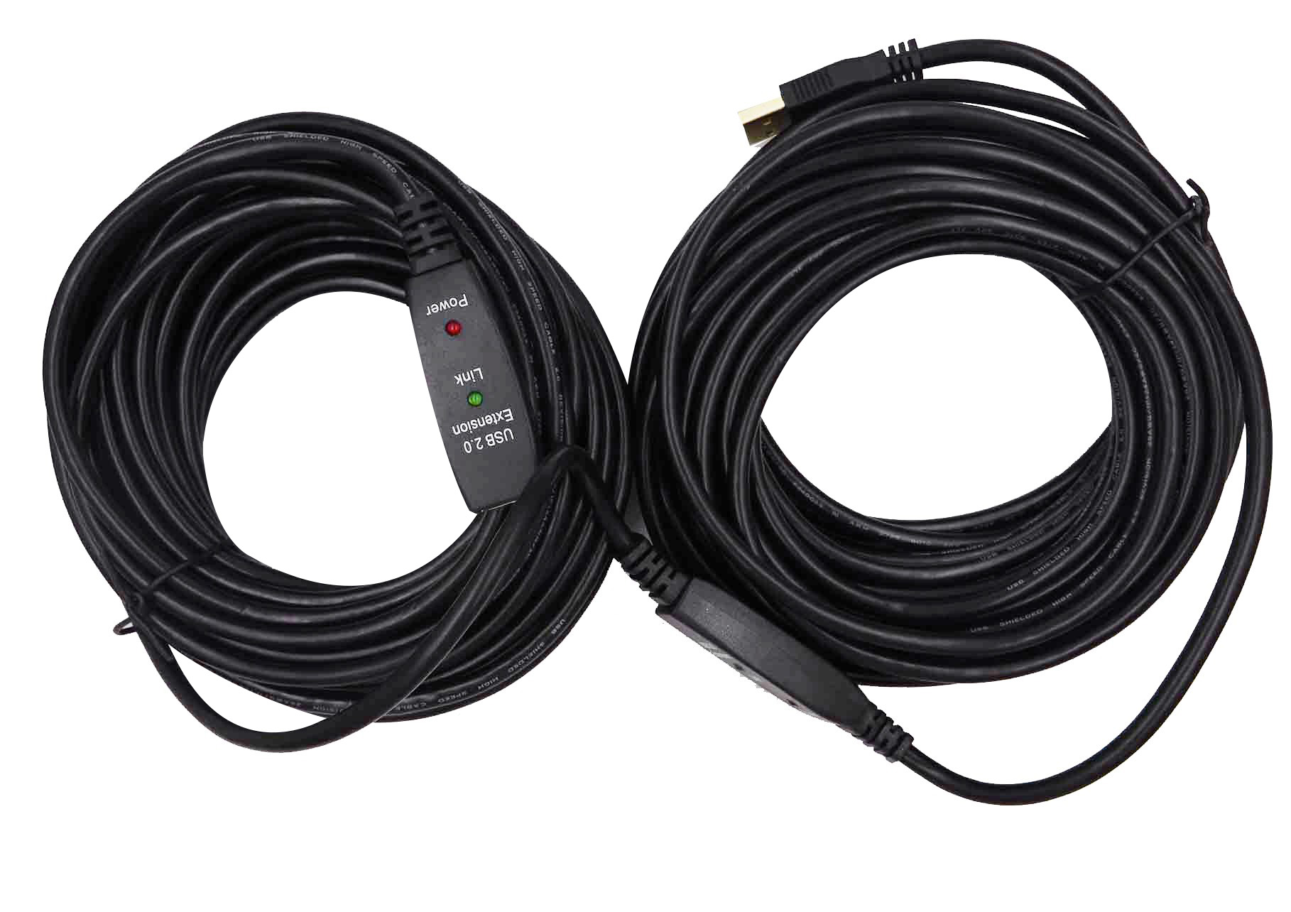 Rallonge amplifiée USB2.0 AA M/F – 10m (option alim secteur • Neklan