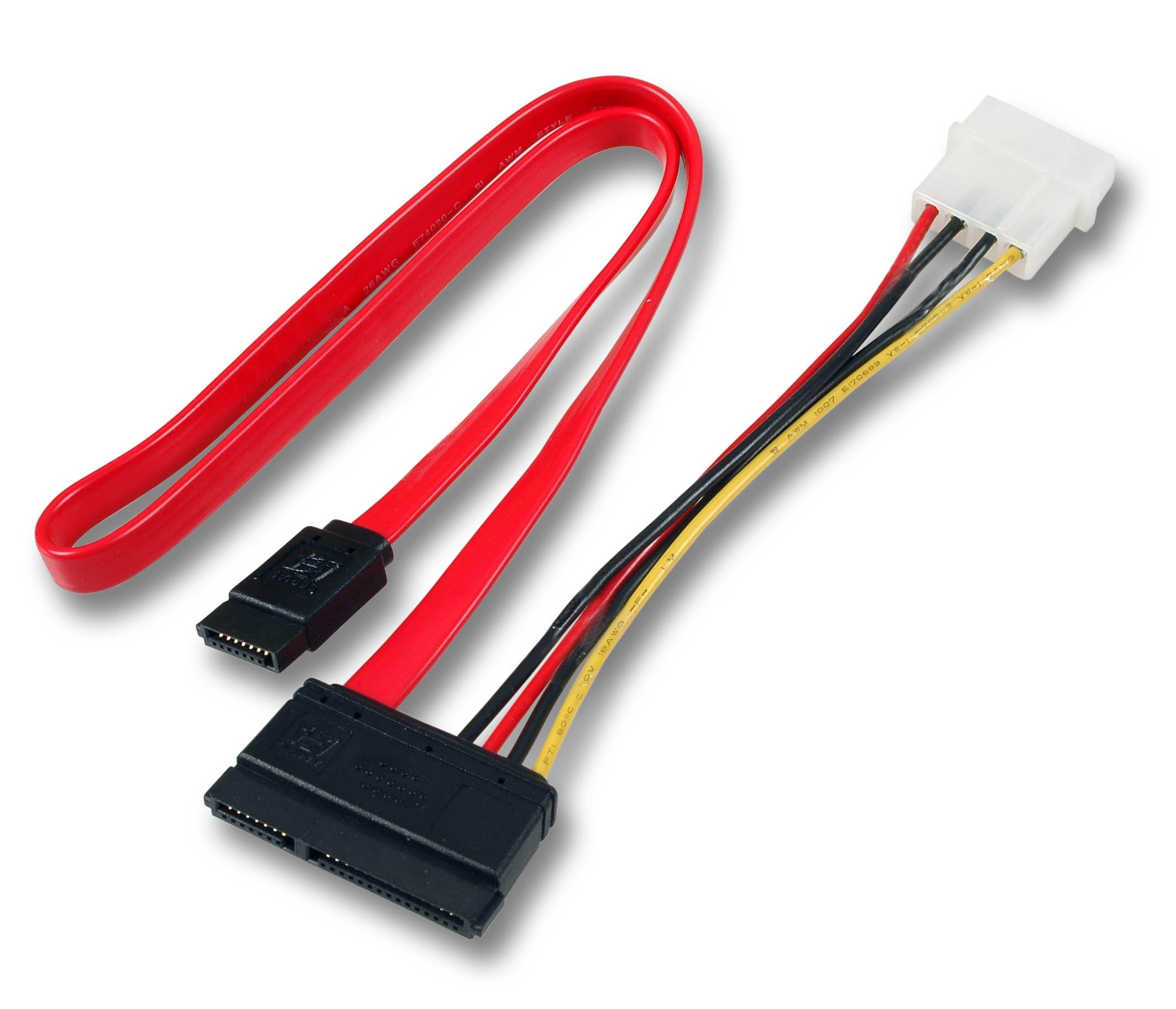 Nappe SATA 22 points vers SATA 7 points + Molex 5"1/4 - 0.50m