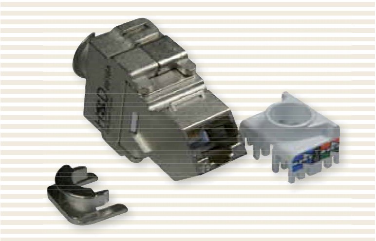 HSD - Connecteur RJ45 ang. sans outils Zamac Cat.6A FTP (Pour platine