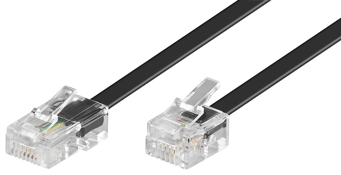 Cordon Numéris RJ11/RJ45 noir - 15 m